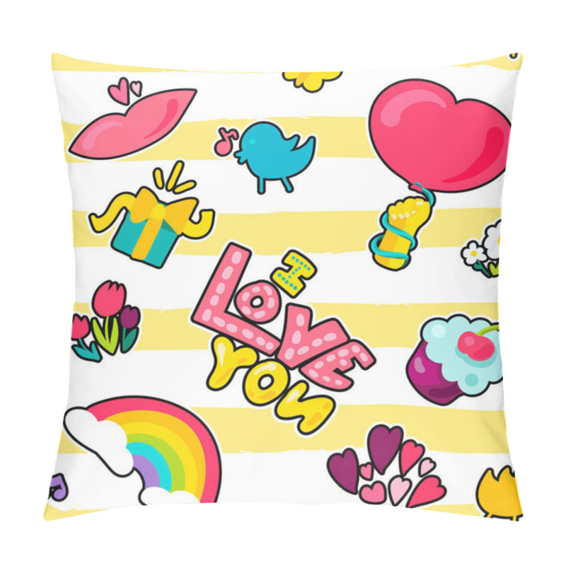 Personality  Vector Romantic Love Seamless Pattern Pillow Covers