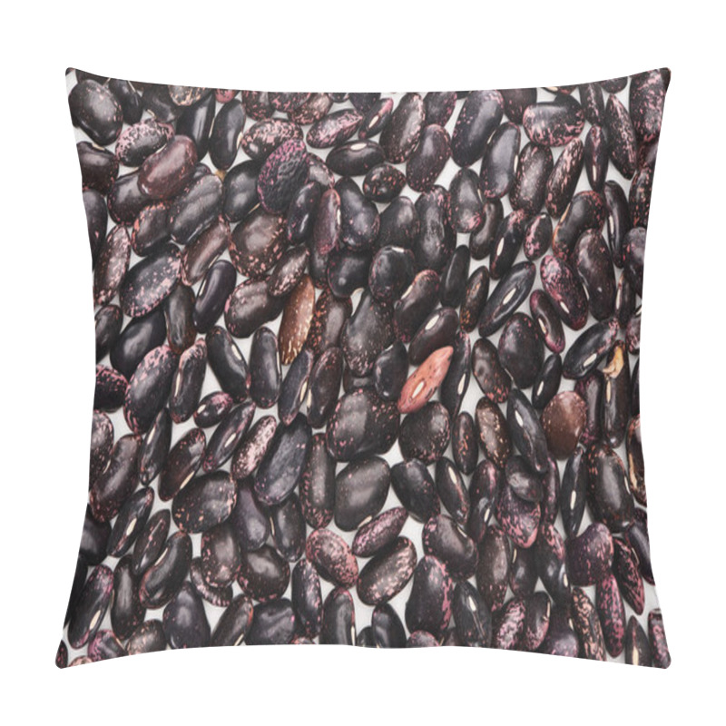 Personality  Top View Of Uncooked Organic Big Black Beans Pillow Covers