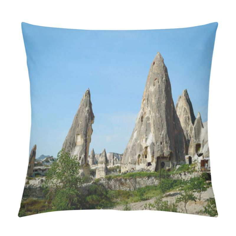 Personality  Front View Of Dwellings In Stone Formations In Valley Of Cappadocia, Turkey Pillow Covers