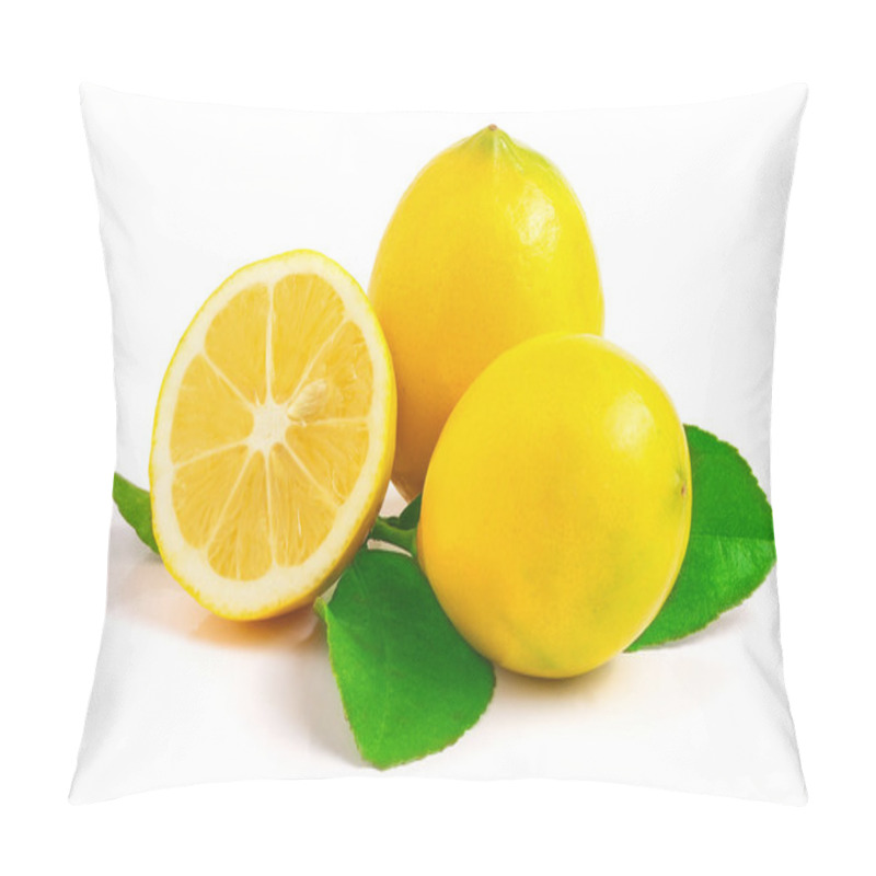 Personality  Fresh Lemon Isolated On White Pillow Covers