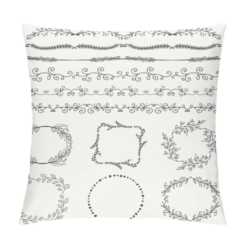 Personality  Hand Sketched Seamless Borders, Frames, Dividers, Swirls Pillow Covers