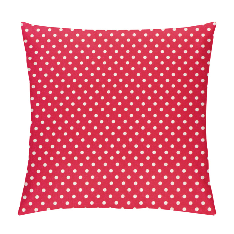 Personality  Image Of Red Fabric With White Polka Dots Pillow Covers