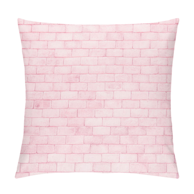 Personality  Pastel Pink And White Brick Wall Texture Background. Brickwork Pattern Stonework Flooring Interior Stone Old Clean Concrete Grid Uneven Brick Design Stack. Home Or Office Design Backdrop Decoration. Pillow Covers