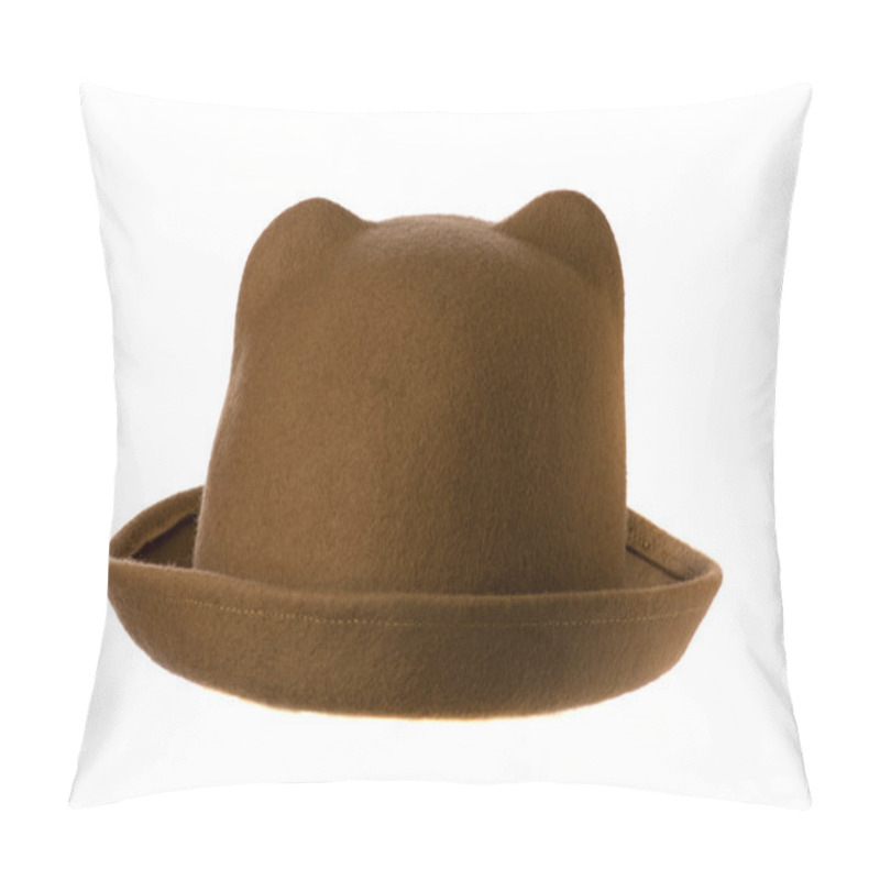 Personality    Felt Hat  Isolated On White Background Pillow Covers