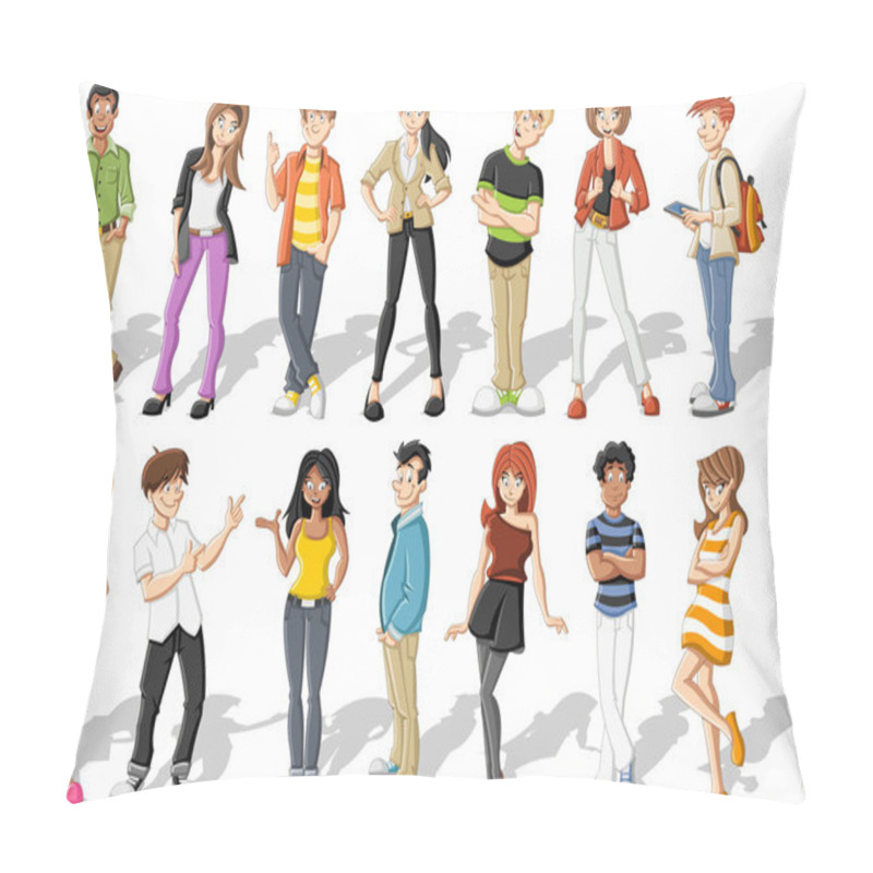 Personality  Group Of Happy Cartoon Young Pillow Covers