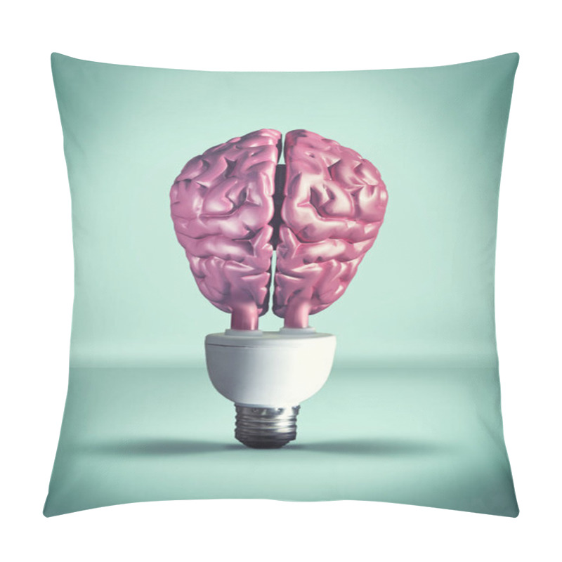 Personality  Light Bulb With A Brain Instead Of Glass Pillow Covers