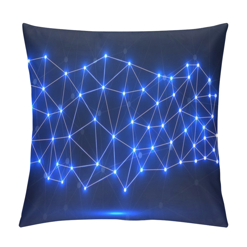 Personality  Abstract Polygonal Map Turkey With Glowing Dots And Lines, Network Connections Pillow Covers