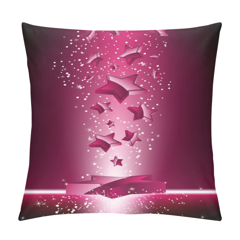 Personality  Pink 3D Stars Background. Pillow Covers