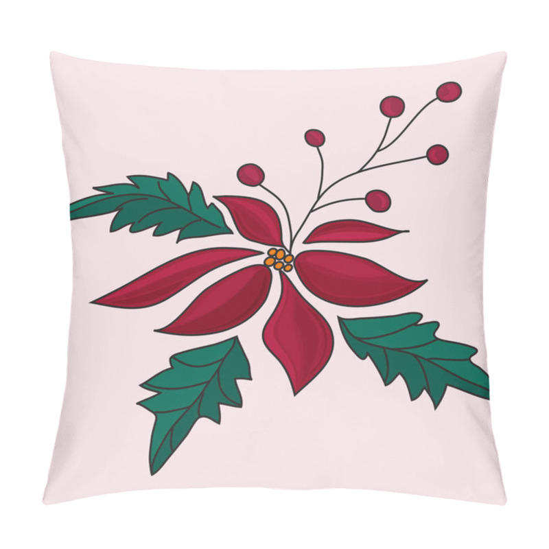 Personality  Design Of Red Flower In Pink Background. Pillow Covers