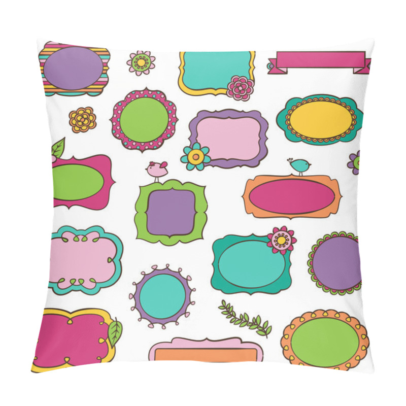 Personality  Doodle Vector Collection Of Bright Frames And Borders Pillow Covers