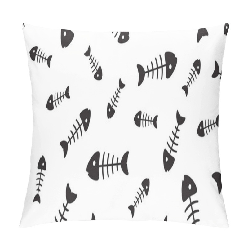 Personality  Fish Bone Seamless Pattern Vector Tuna Salmon Dolphin Shark Ocean Sea Tropical Scarf Isolated Tile Background Repeat Wallpaper Pillow Covers