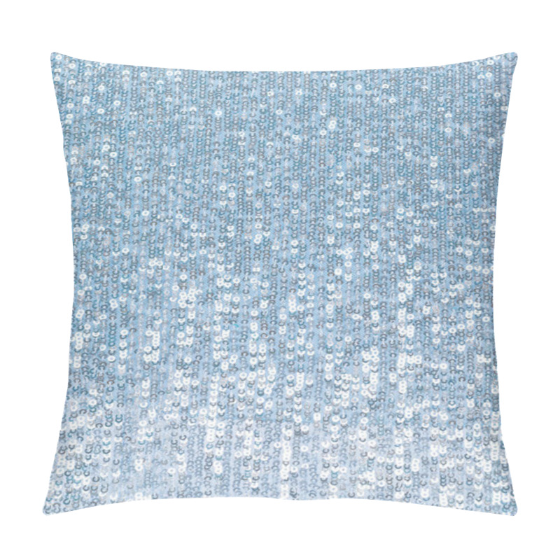 Personality  Beautiful Sparkling Blue Sequins, Fabric With Paillette, Background, Texture For Design, Mock-up Pillow Covers