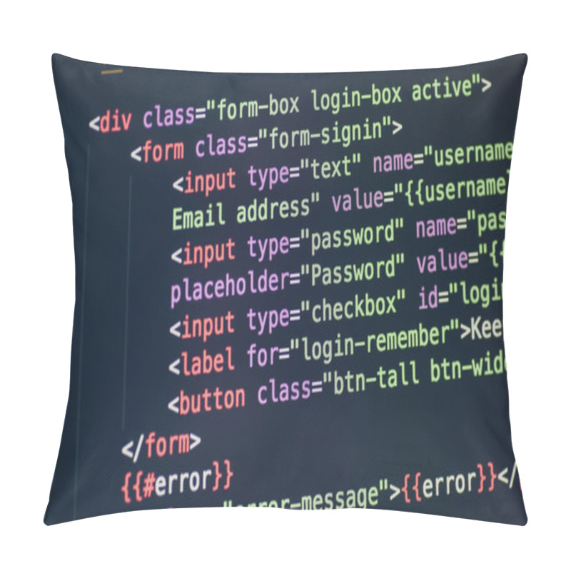 Personality  HTML Code On Computer Screen Pillow Covers