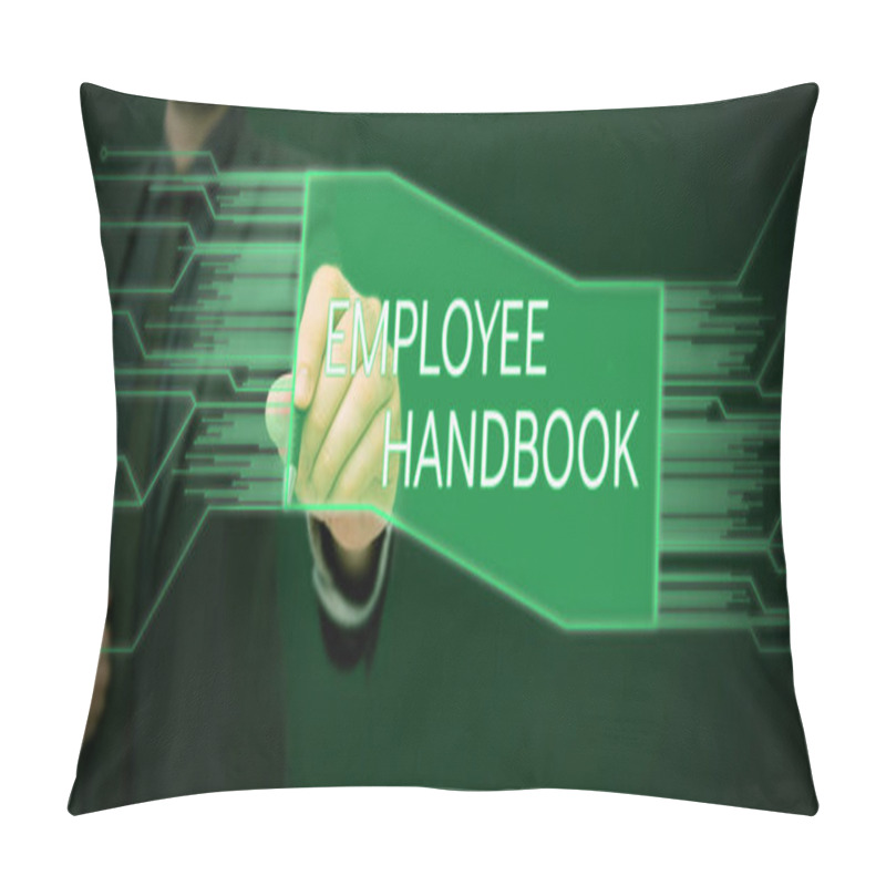 Personality  Handwriting Text Employee Handbook, Word For Document That Contains An Operating Procedures Of Company Pillow Covers