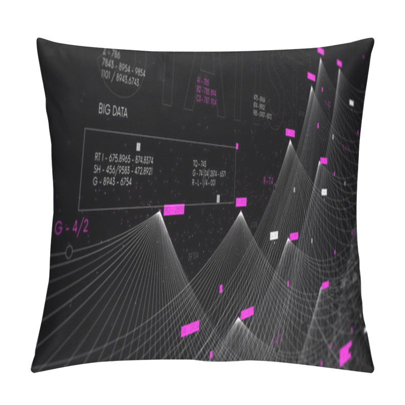 Personality  Smart Artificial Intelligence System, Collection And Sorting Of Big Data, Information Flow Visualization Illustration, Monitor Screen In Perspective Pillow Covers