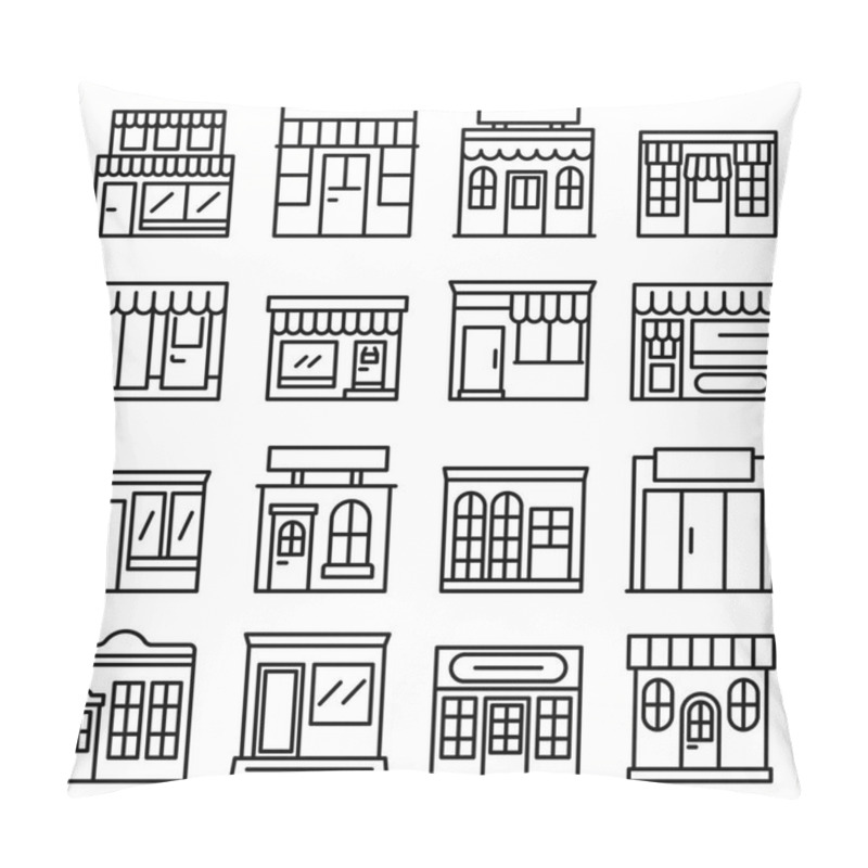 Personality  Local Business Icons Set, Outline Style Pillow Covers