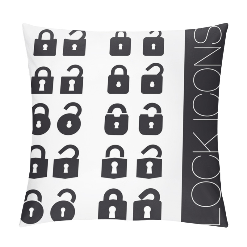 Personality  Lock Icons Set Pillow Covers