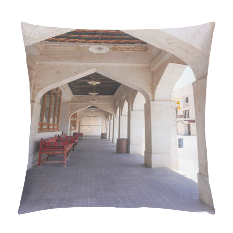 Personality  Empty Market Place In Doha, Qatar Pillow Covers