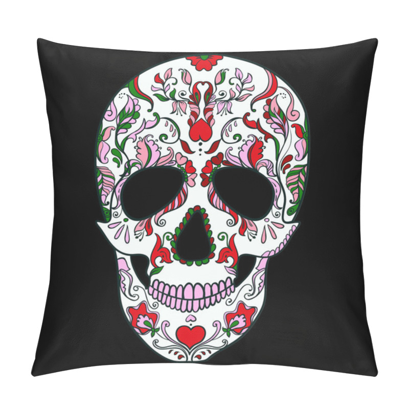 Personality  Vector Sugar Skull With Ornament Pillow Covers