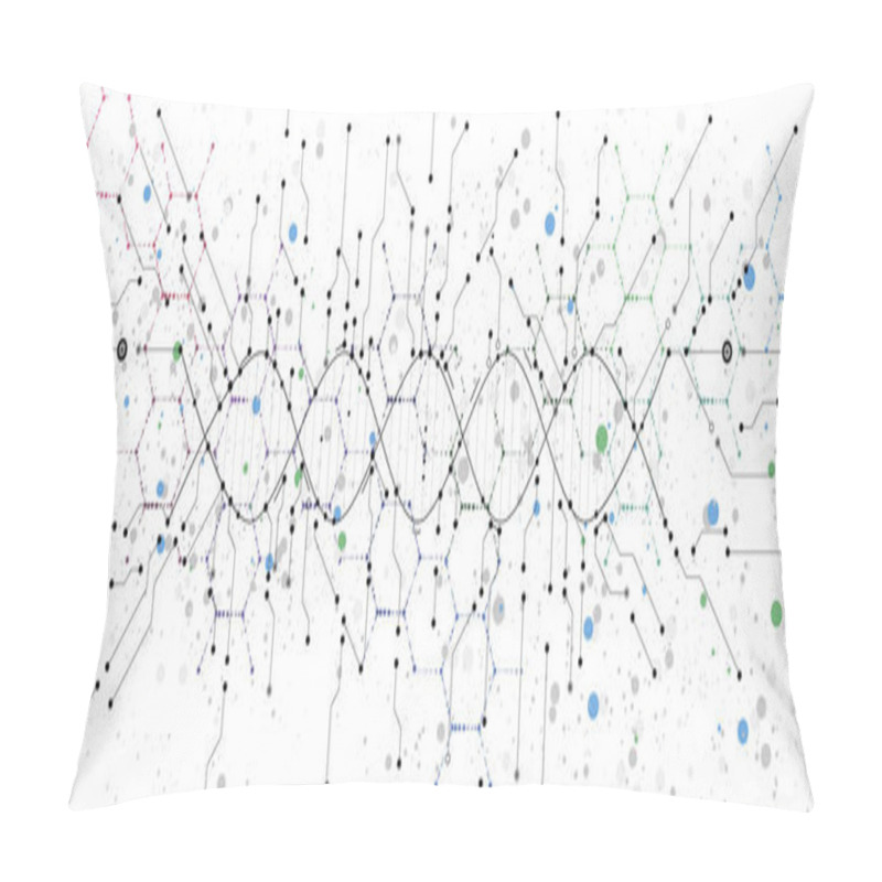 Personality  Abstract DNA Technology. Science Medical Concept. Futuristic Bac Pillow Covers