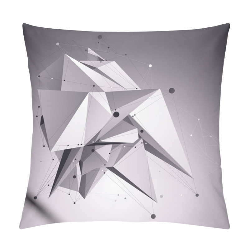 Personality  3D Modern Cybernetic Abstract Background, Origami Futuristic Tem Pillow Covers