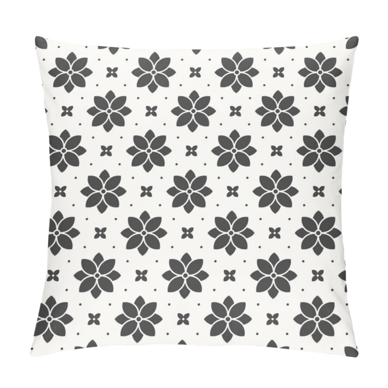 Personality  Seamless Monochrome Flower Pattern. Each Detail In Separate Layer. Pillow Covers