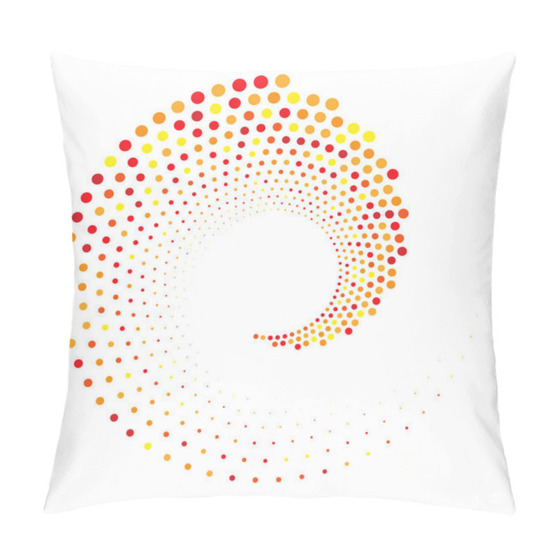 Personality  Dots, Dotted Circular Spiral. Swirl, Twirl Of Circles. Stippling, Pointillist Design. Speckles, Flecks Vector Illustration Pillow Covers