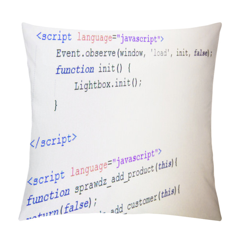 Personality  Code Of JavaScript Language On LCD Screen Pillow Covers