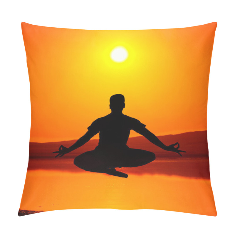 Personality  Yoga Silhouette Lotus Pose In Jumping Pillow Covers