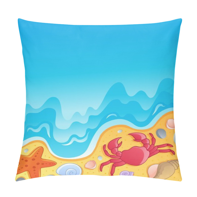 Personality  Beach With Shells And Sea Animals 2 Pillow Covers