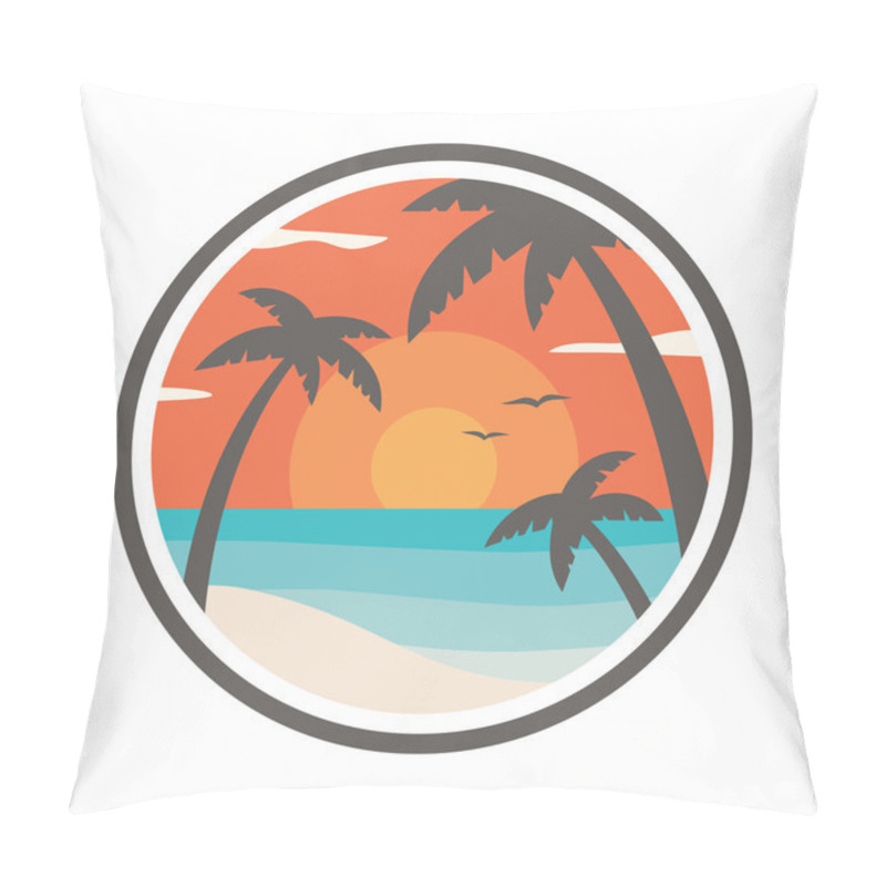 Personality  Sunset On The Beach. Pillow Covers