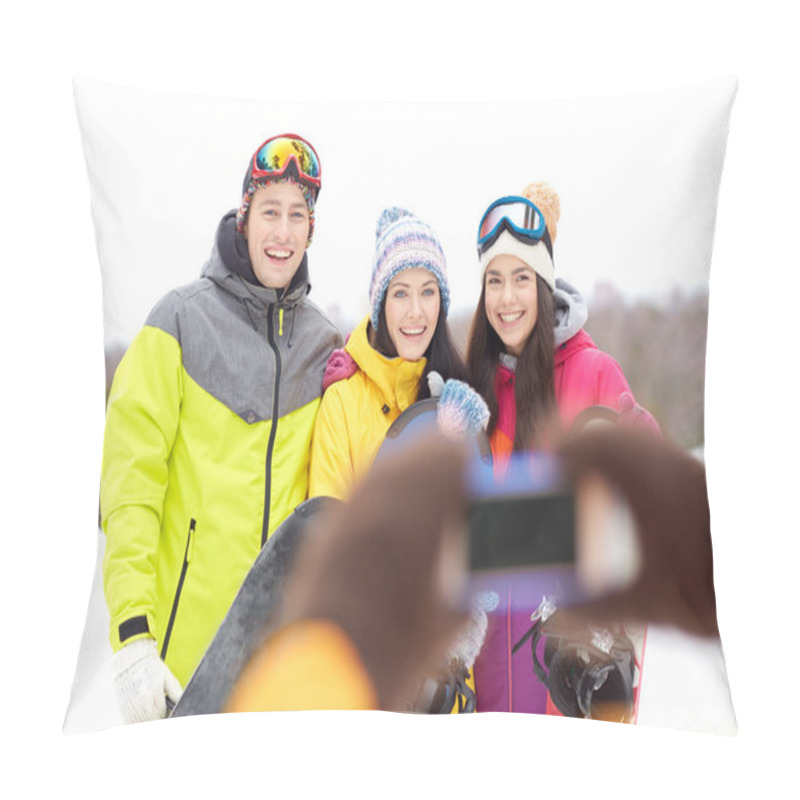 Personality  Friends With Snowboards And Smartphone Pillow Covers