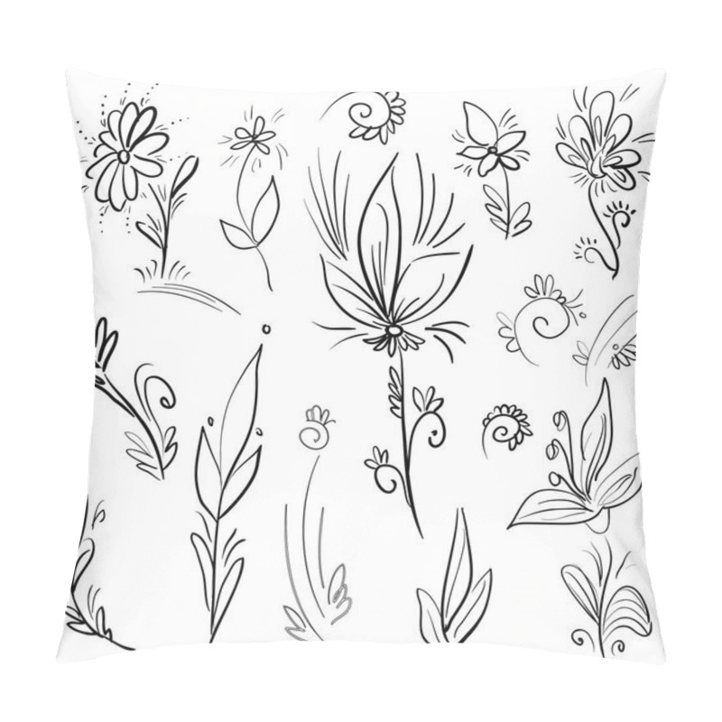 Personality  Set Doodle Plants Pillow Covers