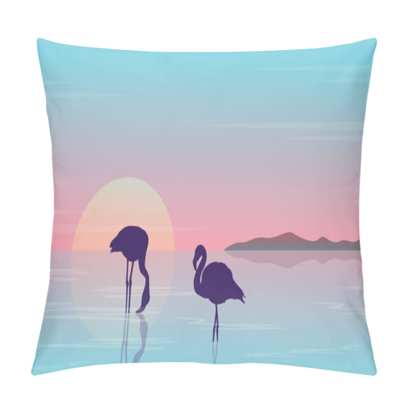 Personality  Collection Stock Flamingo Silhouette Beauty Scenery Pillow Covers