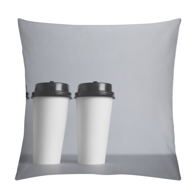 Personality  Three Take Away White Paper Cups Pillow Covers