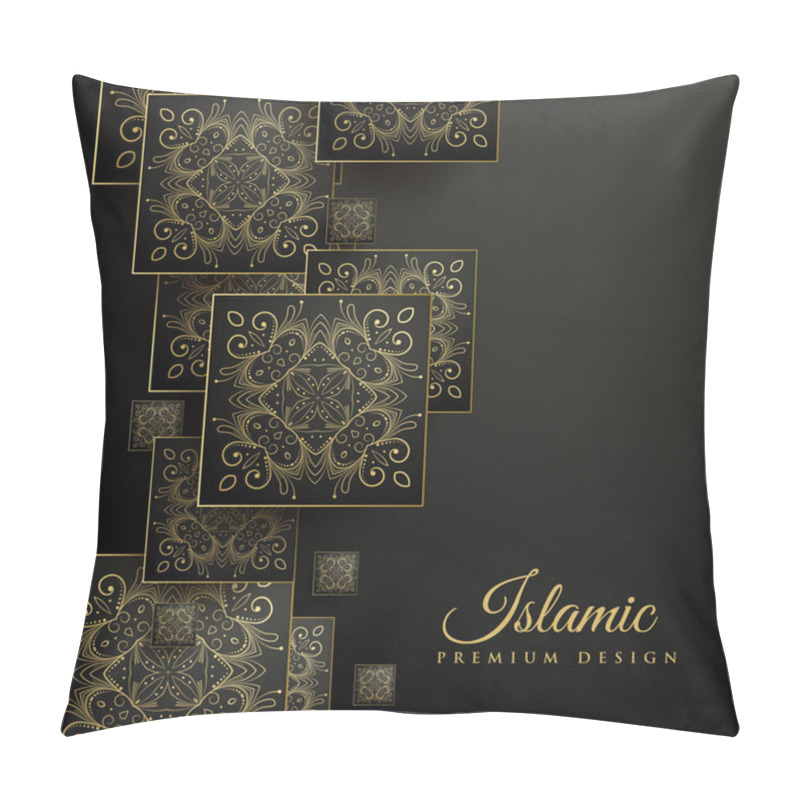 Personality  Premium Islamic Background With Floral Square Mandala Pattern Pillow Covers