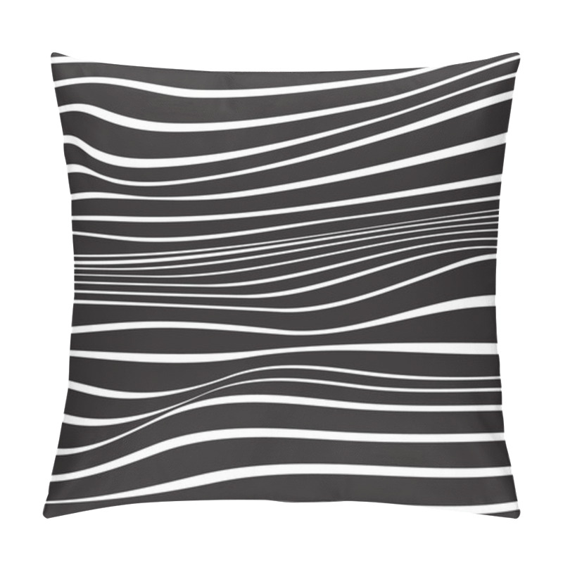 Personality  Black And White Mobious Wave Stripe Optical Design Pillow Covers