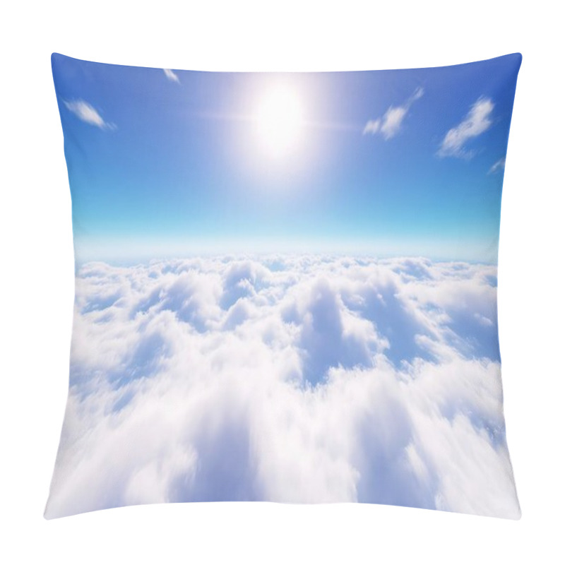 Personality  Sky Background, Clouds On A Sky Blue Bright Background Pillow Covers