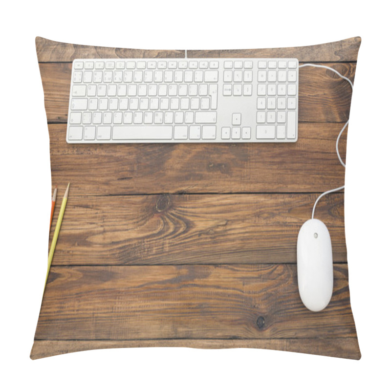 Personality  Empty Workspace On Wooden Table Pillow Covers