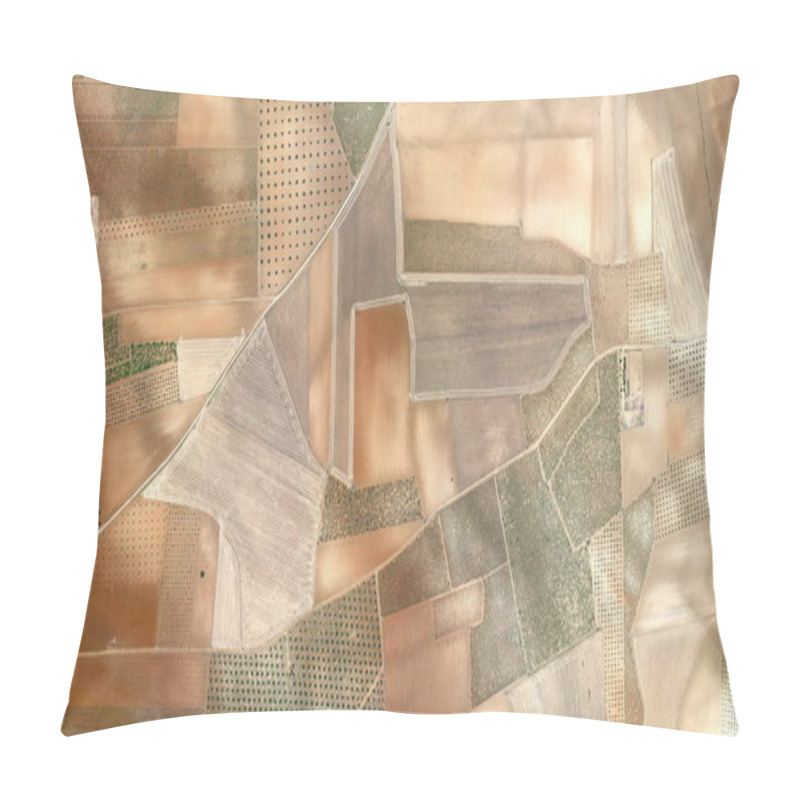 Personality  The Paper Bow Tie, Tribute To Picasso, Abstract Photography Of The Spain Fields From The Air, Aerial View, Representation Of Human Labor Camps, Abstract Expressionism, Abstract Naturalism, Pillow Covers