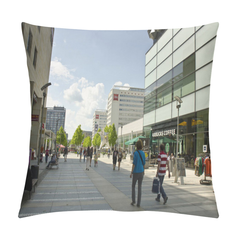 Personality  DRESDEN, GERMANY - JUNE 11: Prague Street (Prager Strasse) On June 11, 2013  Pillow Covers