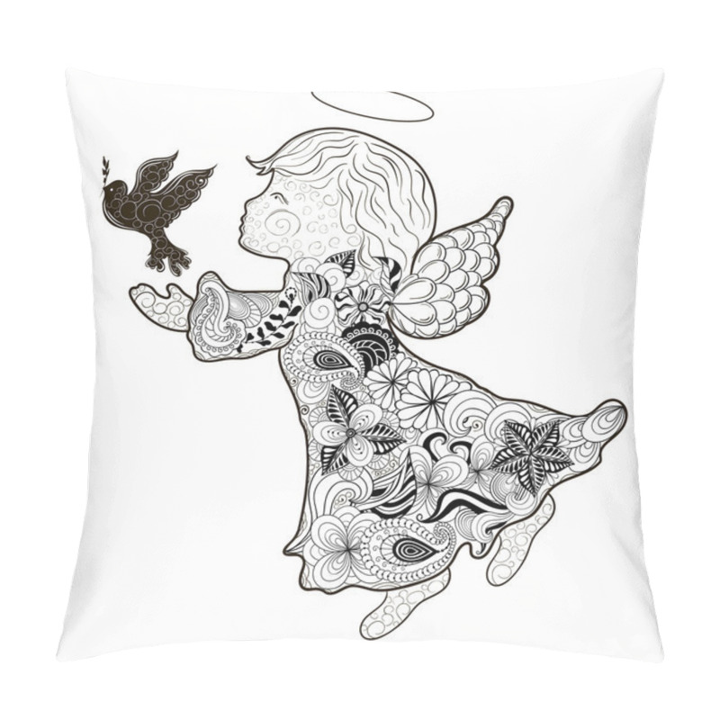 Personality  Angel Doodle Illustration Pillow Covers