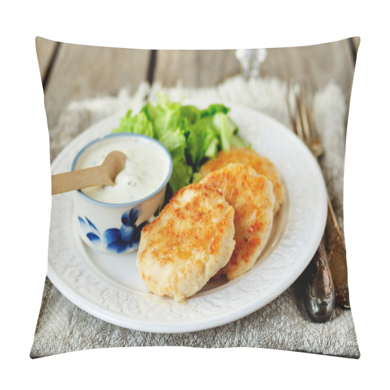 Personality  Turkey Patties With Yogurt, Sour Cream And Mustard Sauce Pillow Covers