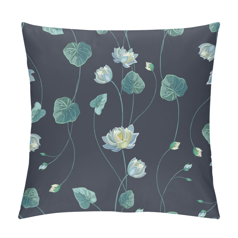 Personality  Floral Background With Lotus Flower And Green Leaves Pillow Covers