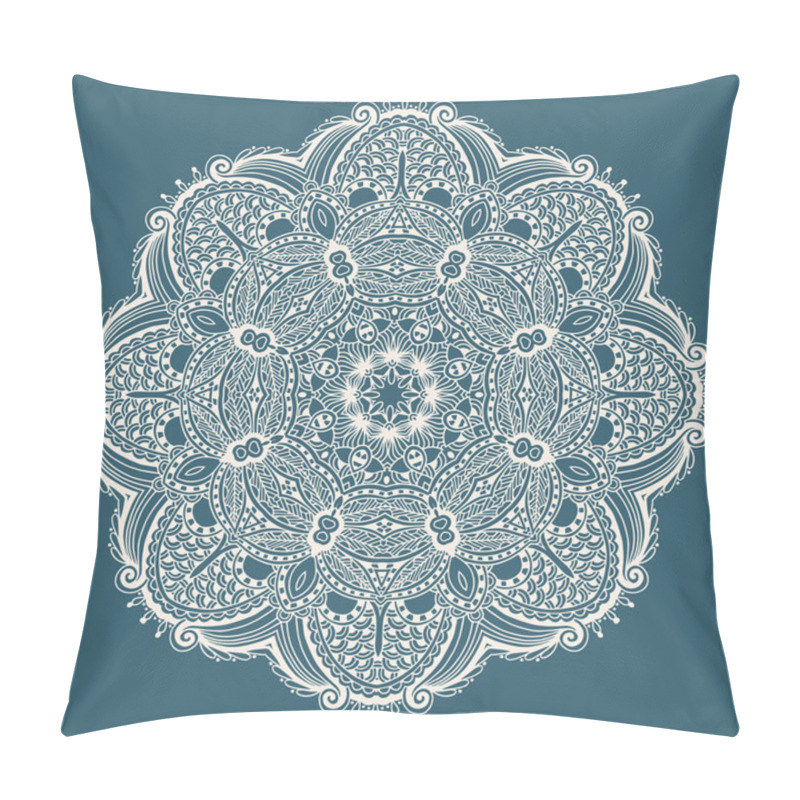 Personality  Circle Decorative Spiritual Indian Symbol Of Lotus Flower Pillow Covers