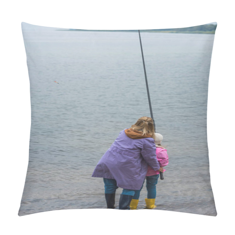 Personality  Mother And Daughter Fishing Together Pillow Covers