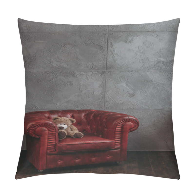 Personality  Teddy Bear On Armchair At Stylish Room In Loft Style Pillow Covers