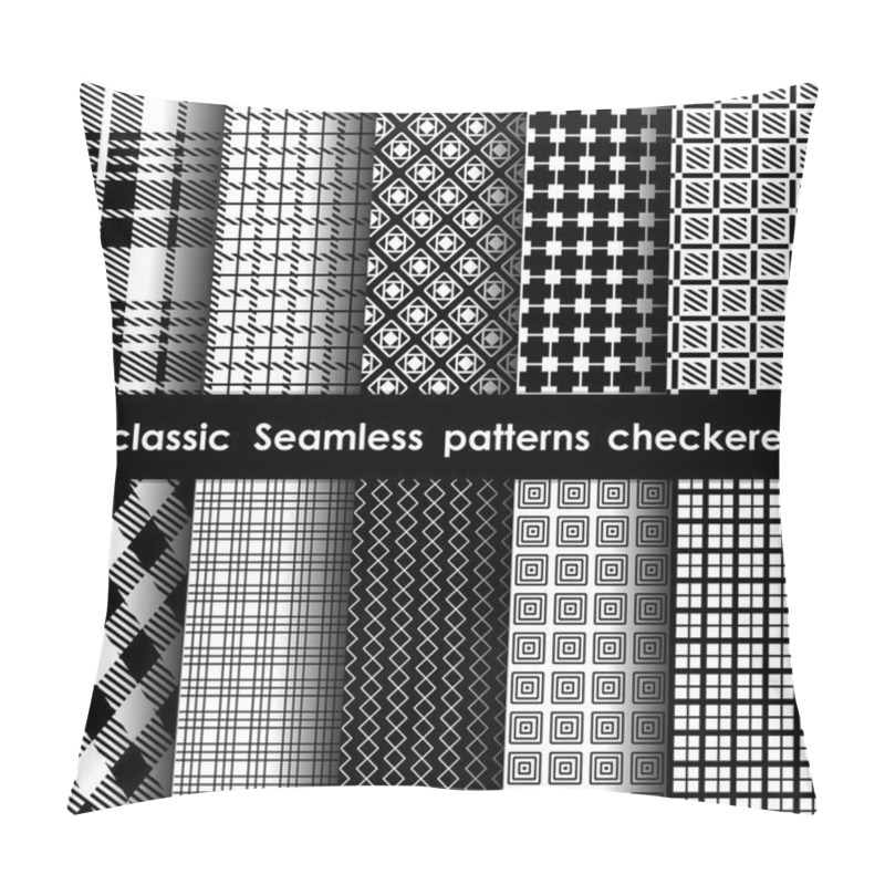 Personality  Set Of 10 Classic Seamless Checkered Patterns Pillow Covers