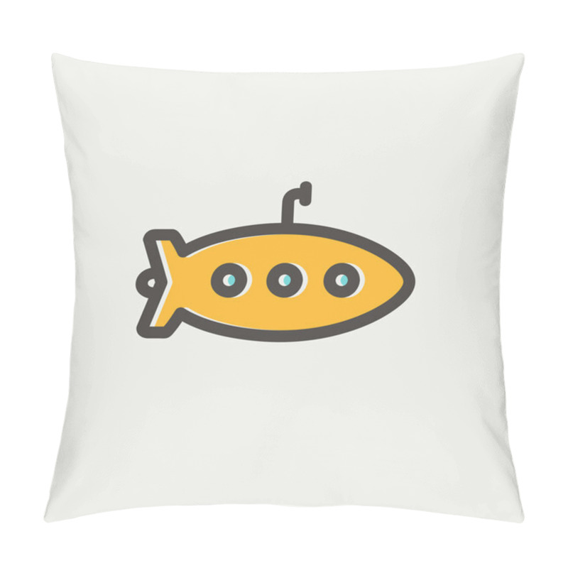 Personality  Submarine Thin Line Icon Pillow Covers