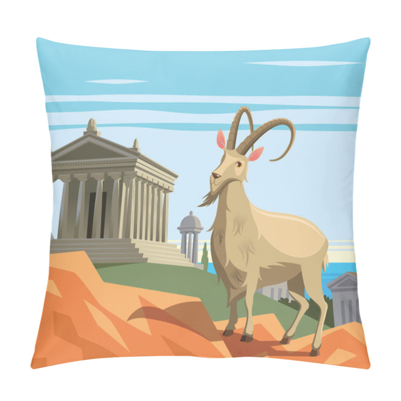 Personality  Wild Goat In Ancient Greek Polis Pillow Covers